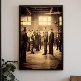 Vintage Gathering in a Boxing Gym Poster