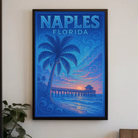 Naples Florida Sunset Serenity Poster Wall Art Print