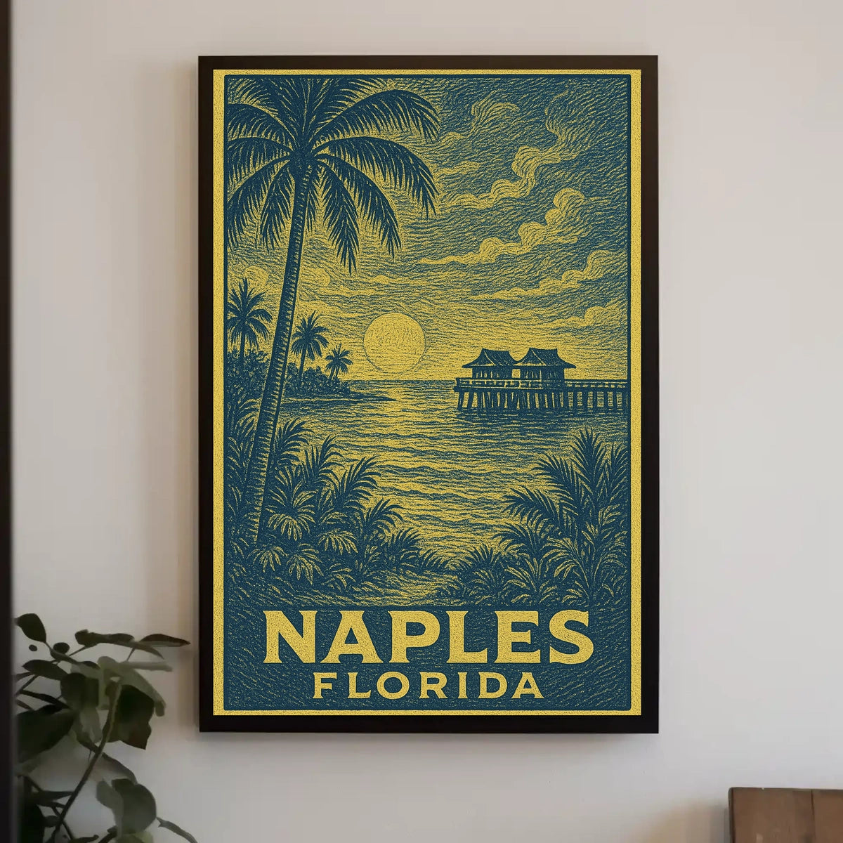 Naples Florida Sunset Poster Wall Art Gulf Coast Decor