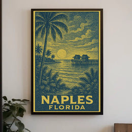 Naples Florida Sunset Poster Wall Art Gulf Coast Decor