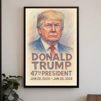 Unyielding Vision Donald Trump in Full Color Poster