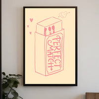 Perfect Match: Love Romance Minimalist Design Artistic Poster PosterGoat