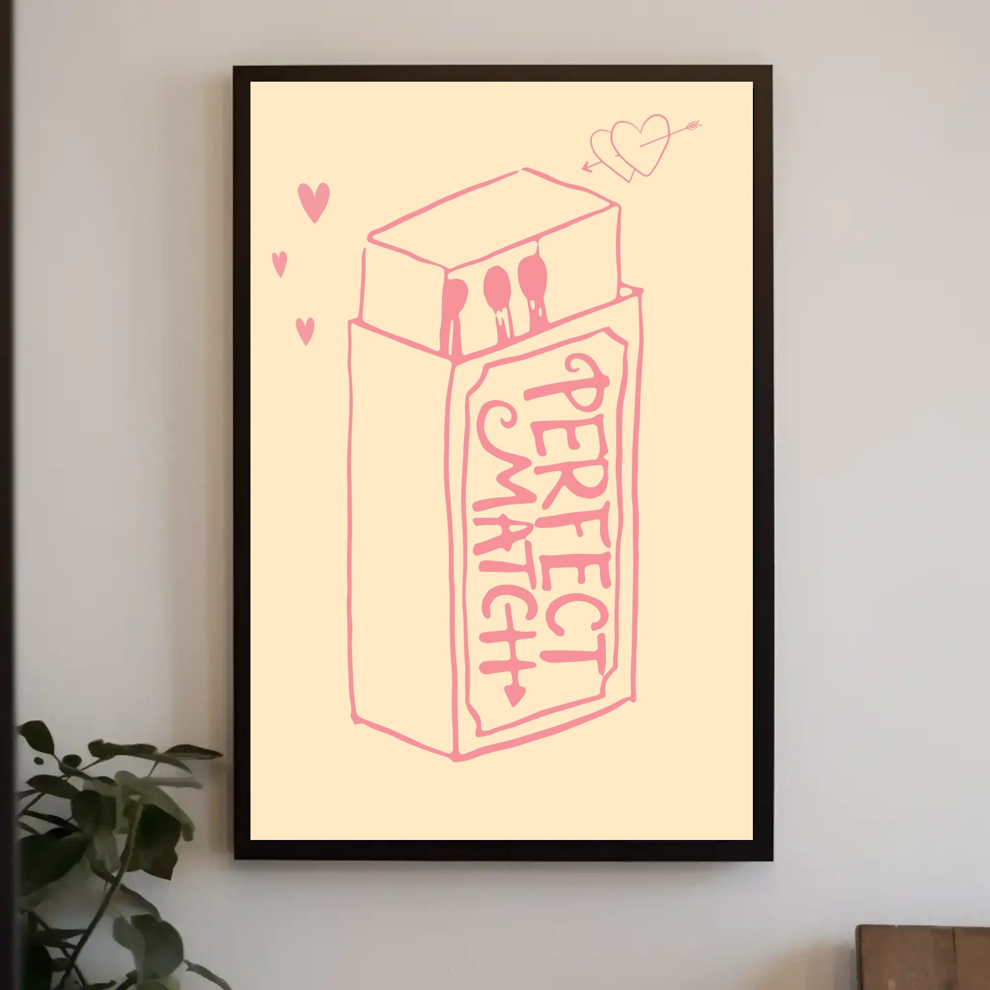 Perfect Match: Love Romance Minimalist Design Artistic Poster PosterGoat