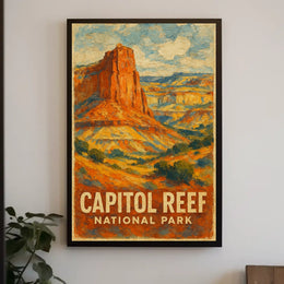 Capitol Reef National Park Breathtaking Desert Vistas Travel Inspired Wanderlust Decor Poster