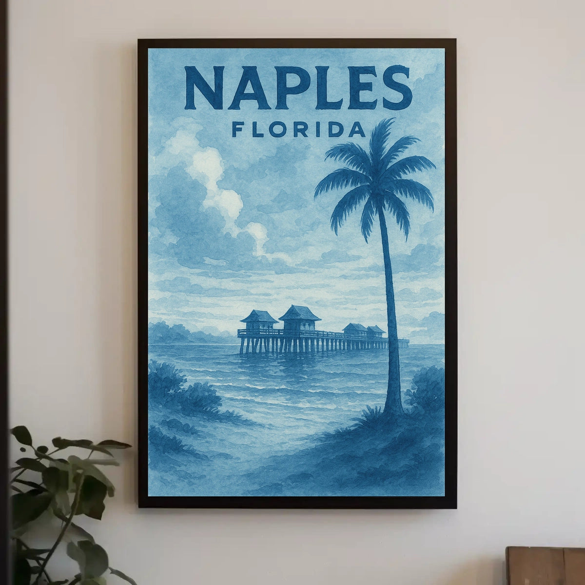 Naples Florida Poster Wall Art Coastal Beach Vibes 18x24