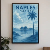 Naples Florida Poster Wall Art Coastal Beach Vibes 18x24
