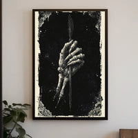 Eerie Dark Skeleton Hand with Arrow Art Print Poster