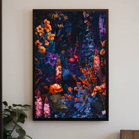 Vibrant Enchanted Floral Scene Artistic Poster