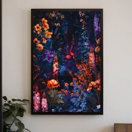 Vibrant Enchanted Floral Scene Artistic Poster