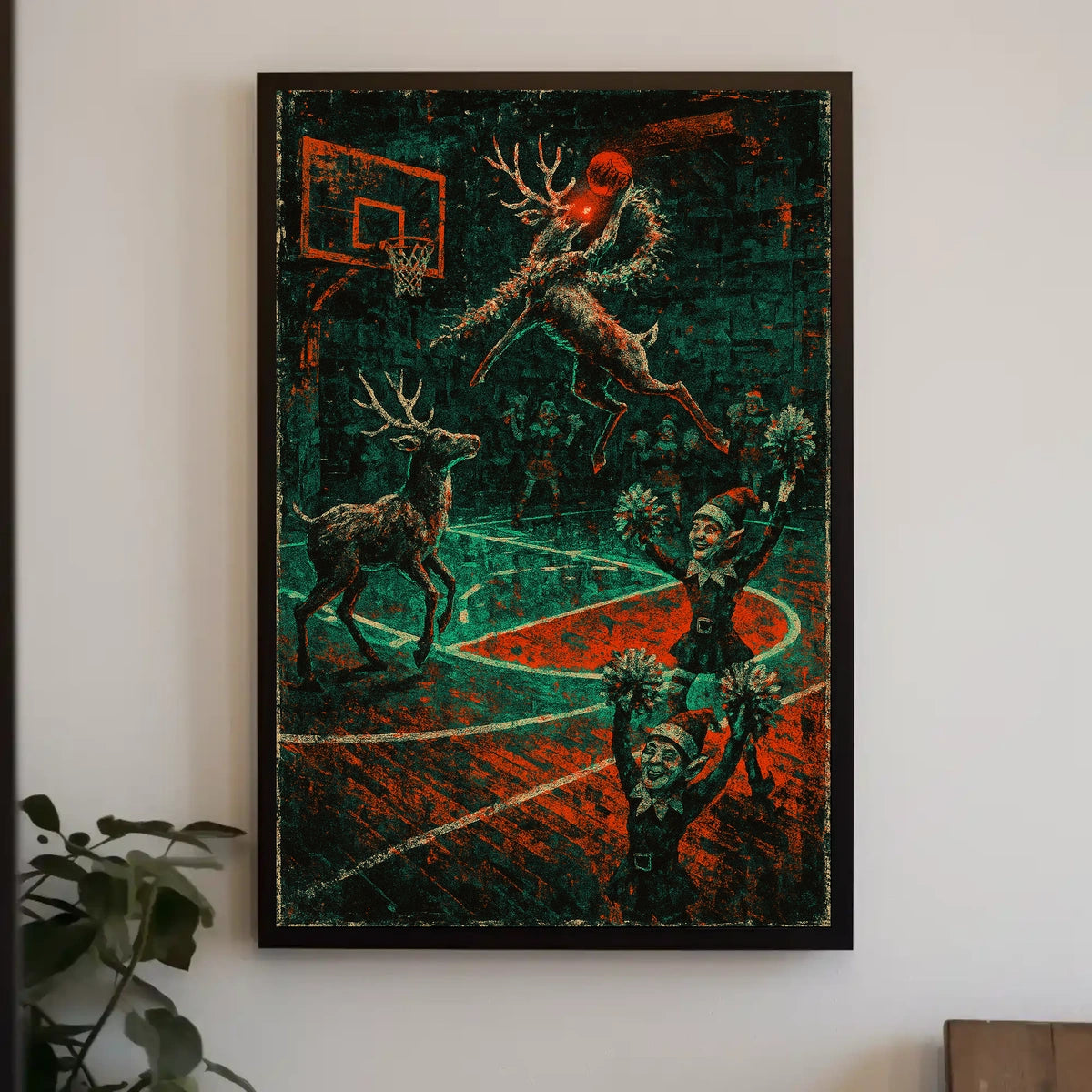 Reindeer Basketball Showdown Poster