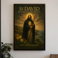 St David Poster Vintage Welsh Guardian Wall Art