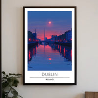 Dublin City Skyline at Sunset Urban or Cityscape Poster