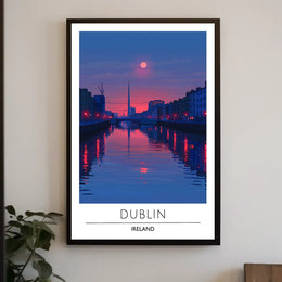 Dublin City Skyline at Sunset Urban or Cityscape Poster