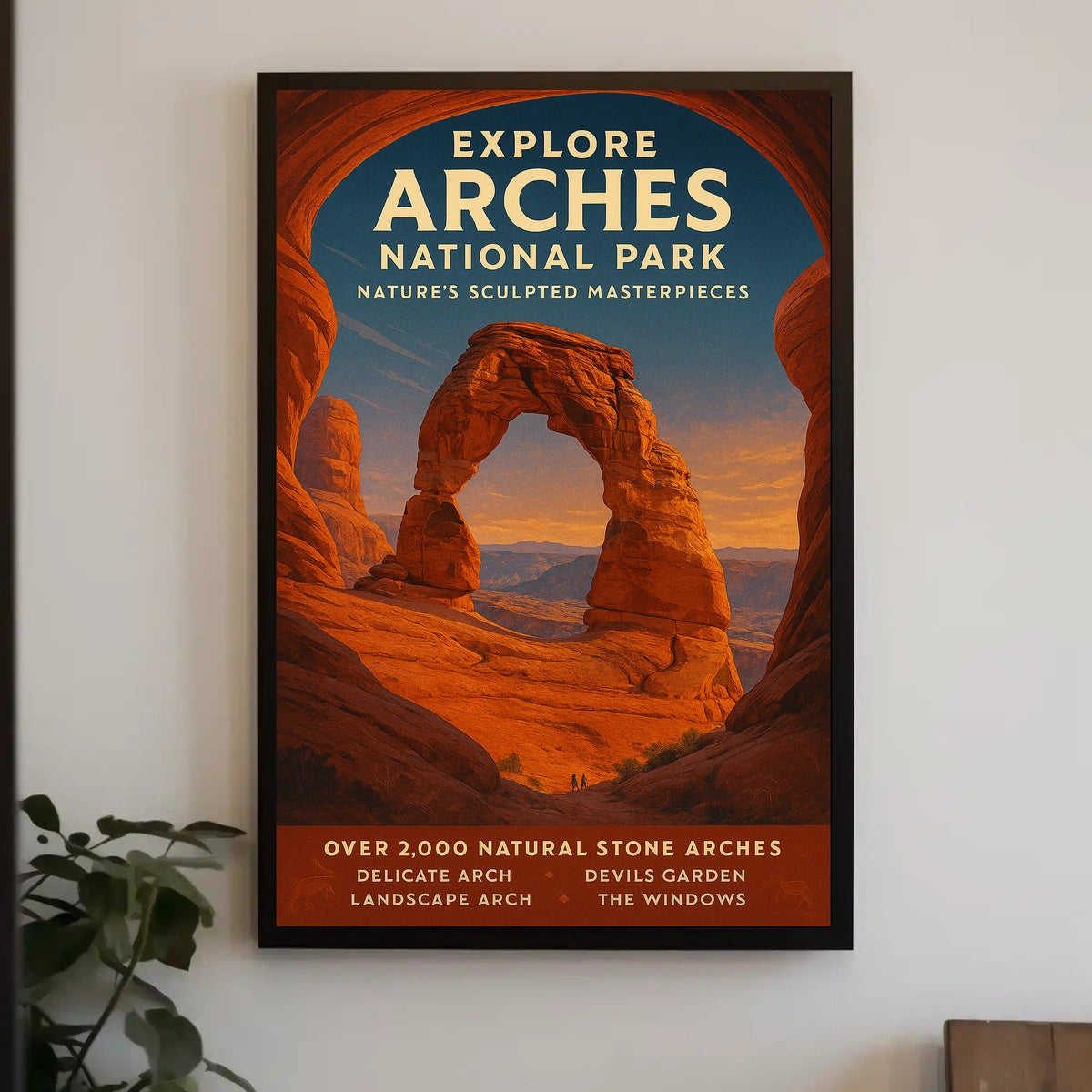 Arches National Park Vintage Adventure Poster Print