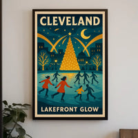 Cleveland Lakefront Glow Poster