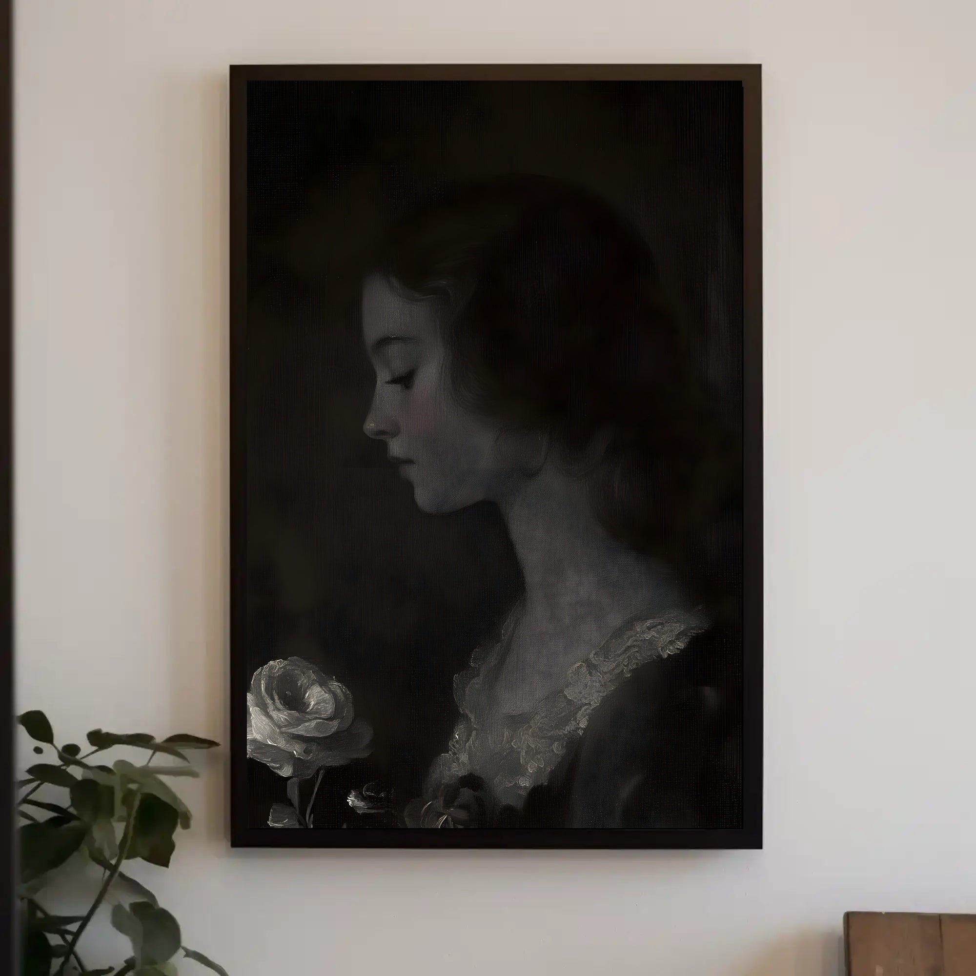 Serene Vintage Woman Art with Romantic Era Touch - Artistic Poster PosterGoat