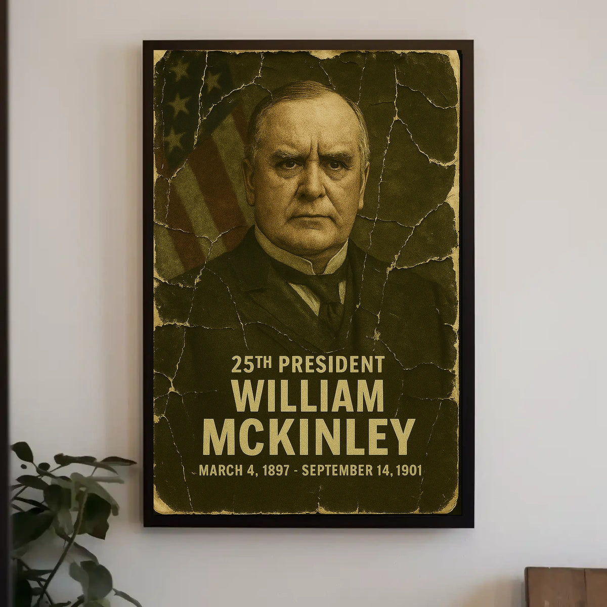 William McKinley 25th President of the United States Damaged Photograph Poster