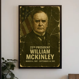 William McKinley 25th President of the United States Damaged Photograph Poster
