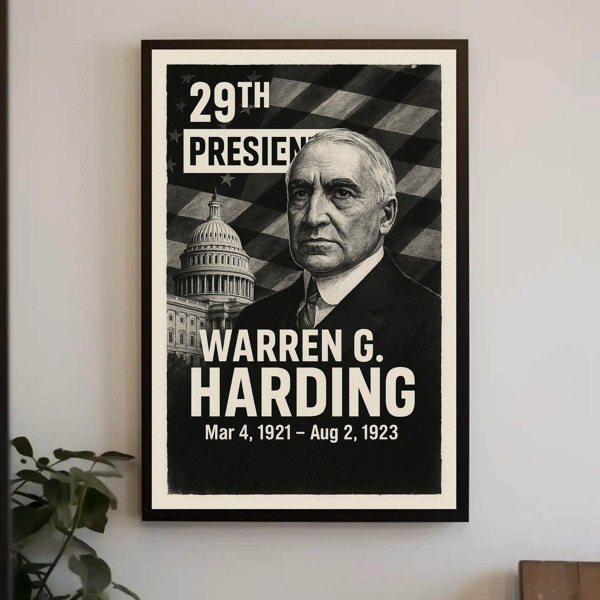 Warren G. Harding 29th President of the United States Digital Montaje Poster