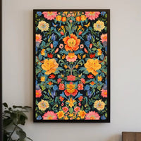 Vibrant Floral Tapestry William Morris Art Poster