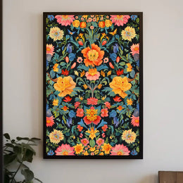 Vibrant Floral Tapestry William Morris Art Poster