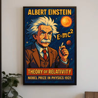 Albert Einstein Relativity Theory Vintage Scientific Museum Wall Art Timeless Iconic Decor Poster