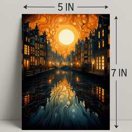 Dreamy Canal At Sunset Poster