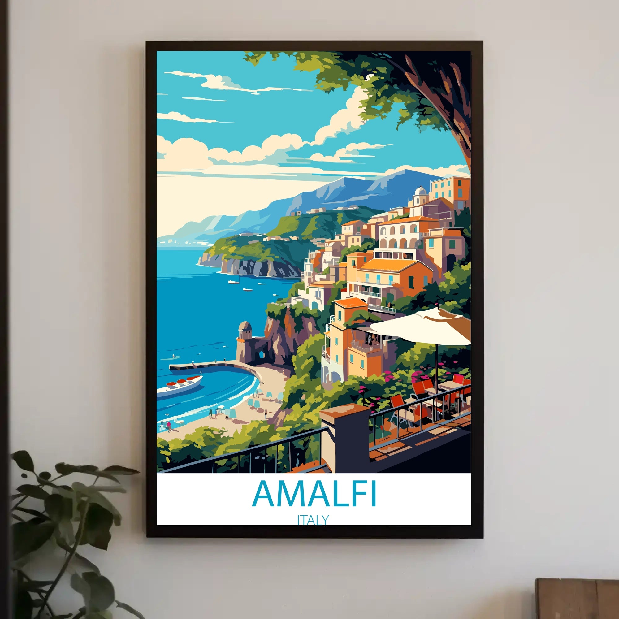 Amalfi Coast Mediterranean Charm Travel Poster