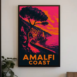 Amalfi Coast Poster Wall Art for Coastal Home Decor