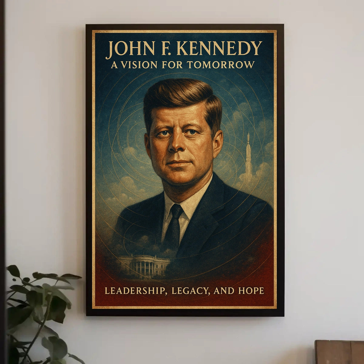 John F. Kennedy Inspirational Vintage Poster Art