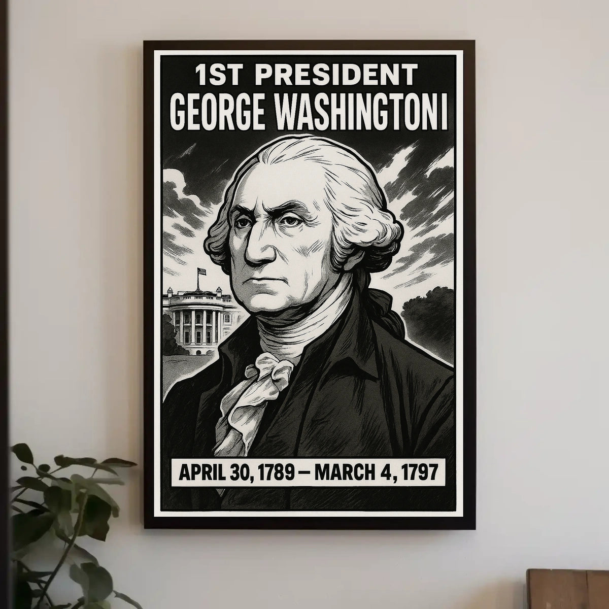 George Washington Portrait Artwork Archive Display Gallery Poster
