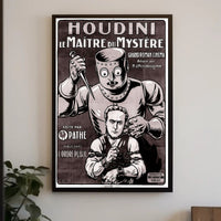 Houdini Robot Illusion: Vintage Suspense Movie Poster
