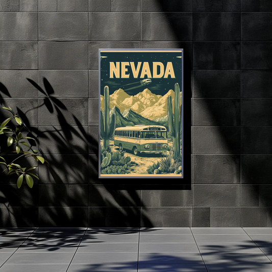 Nevada Vintage Poster - Desert Roadtrip