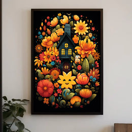 Enchanted Floral Cottage Poster