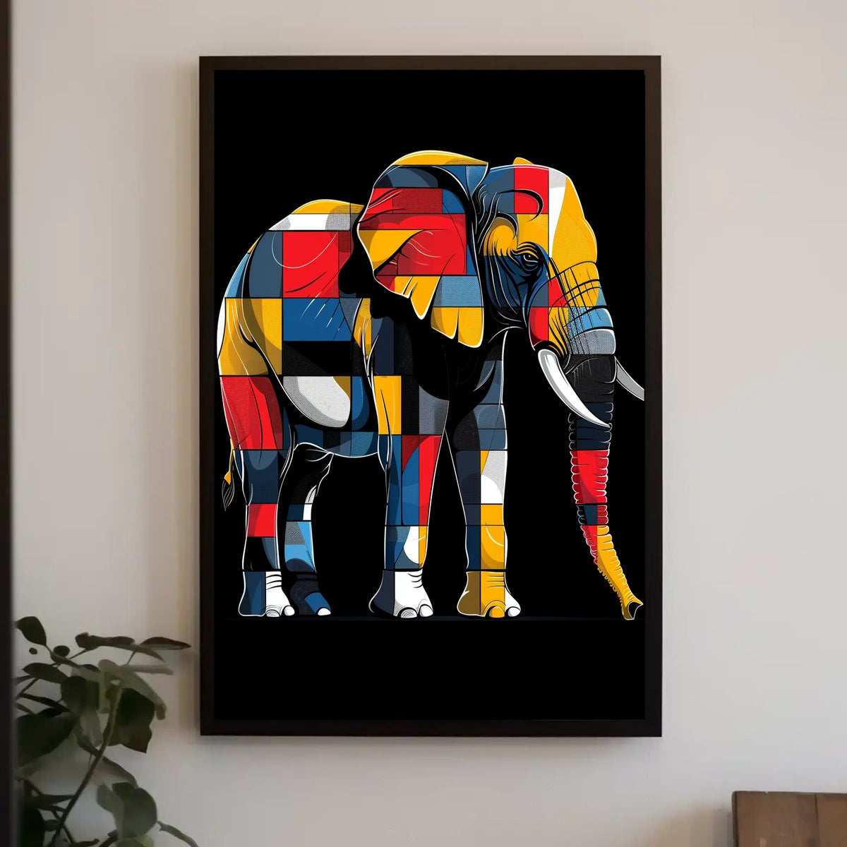 Colorful Elephant Mosaic Poster