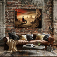 Surreal Dystopian Landscape with Red Chair Fantasy Poster