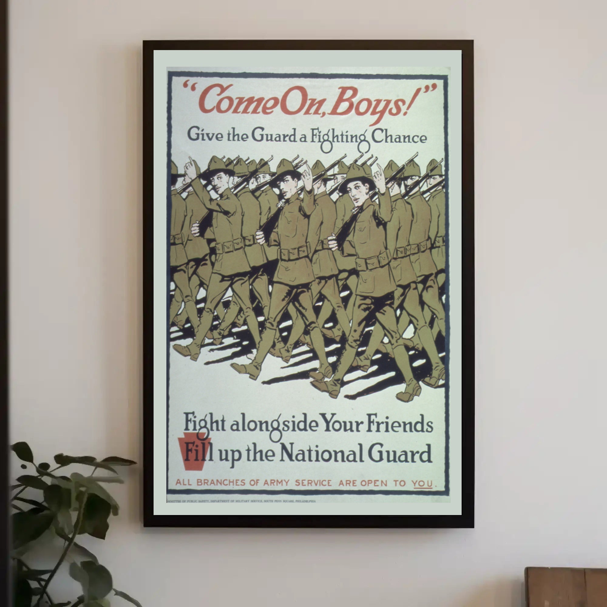 National Guard Enlistment WWII Military Recruitment Poster
