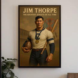 Jim Thorpe Legendary Sports Icon Poster