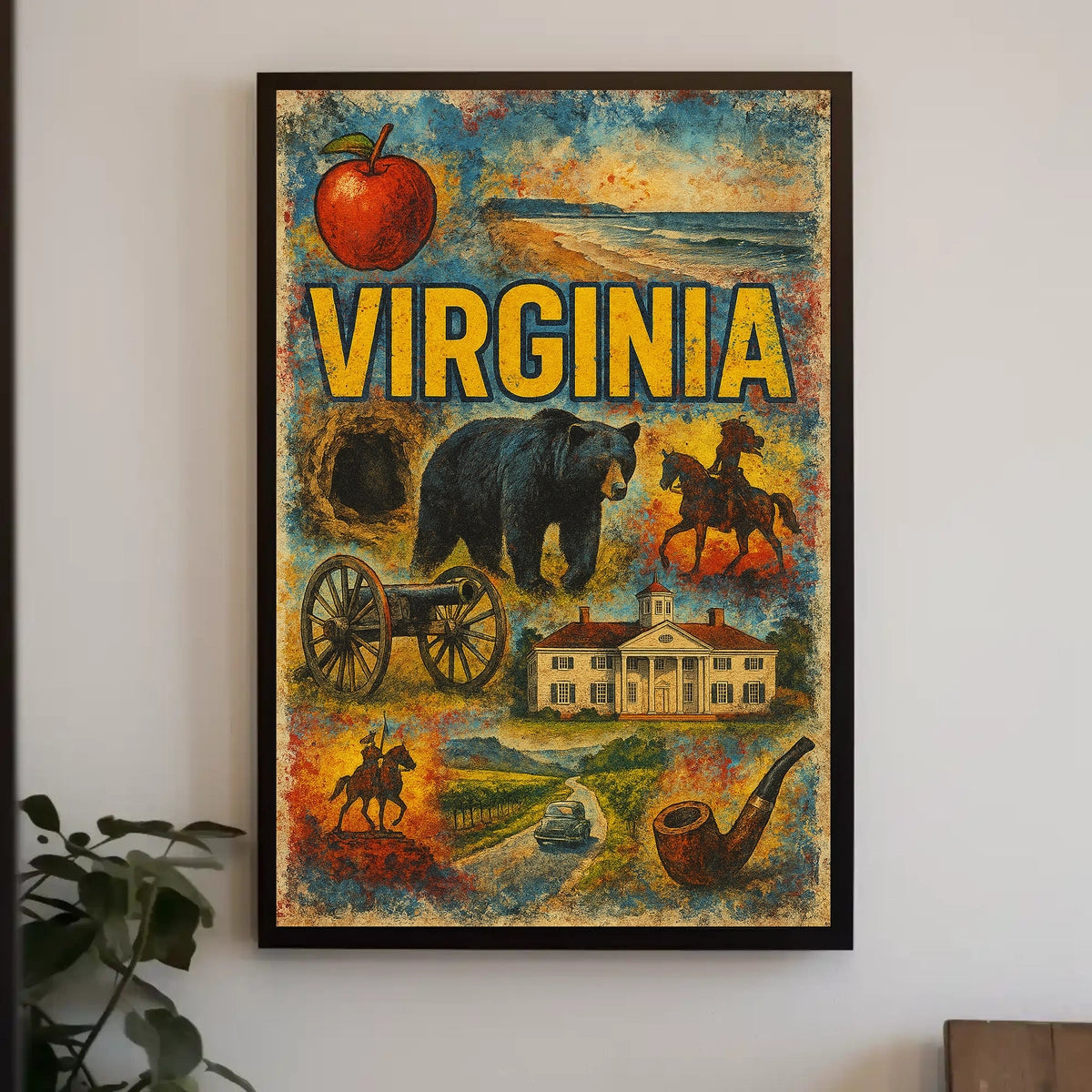 Virginia A Journey Through History and Nature Poster