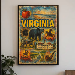 Virginia A Journey Through History and Nature Poster