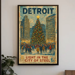 Detroit Light In The City Of Steel Poster