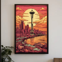 Sunset Over Seattle Poster