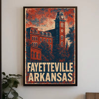 Fayetteville Vintage Travel Architecture Patriotic Poster