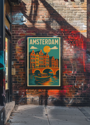 Amsterdam's Charm Captured in Vintage Travel Poster