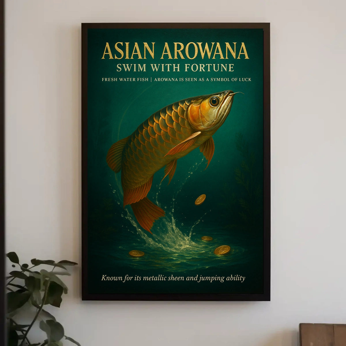 Asian Arowana Swim with Fortune Poster