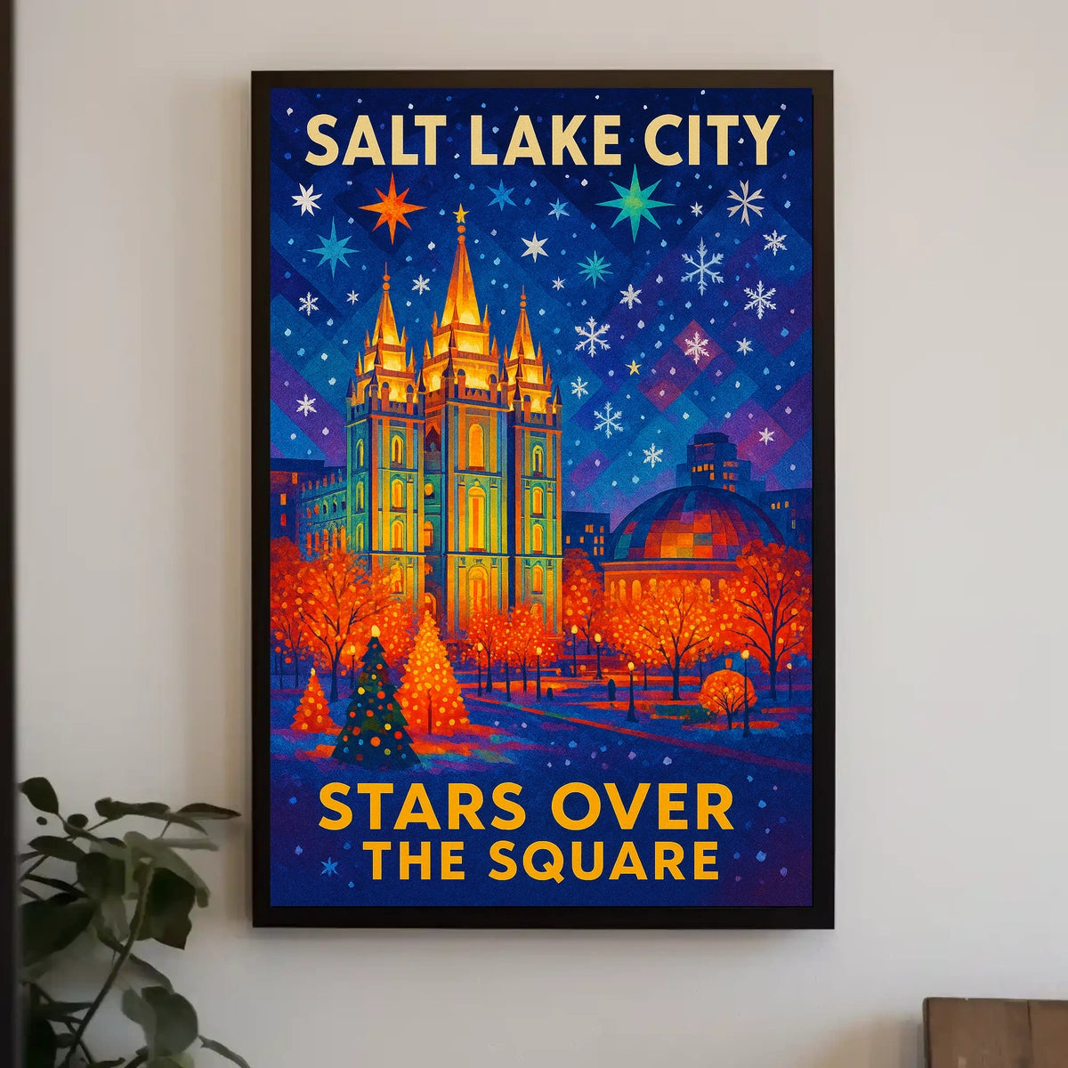 Stars Over The Square Salt Lake City Poster