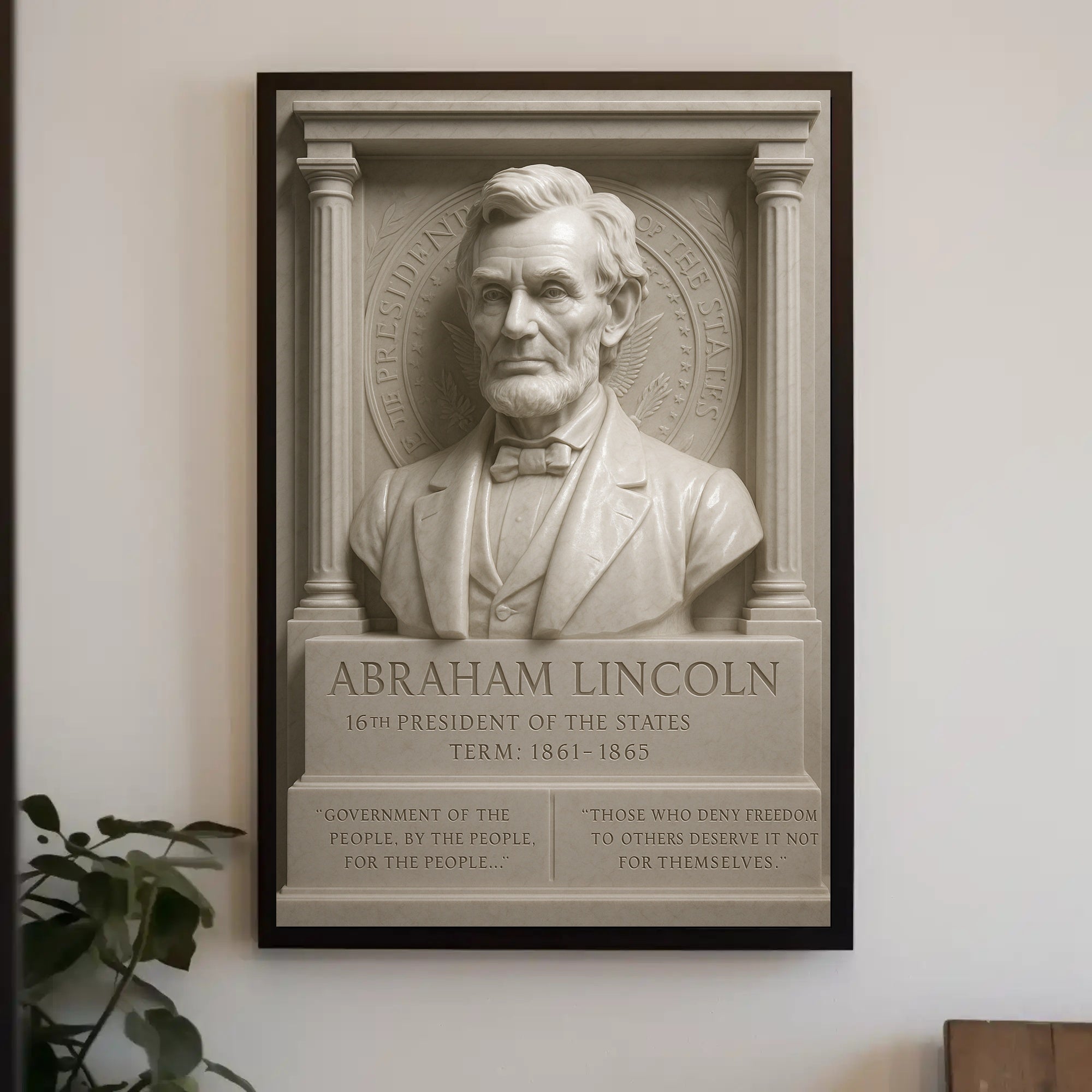 Abraham Lincoln Classical Sculpture Presidential Historical Poster