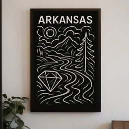 Arkansas Landscape Illustration Poster