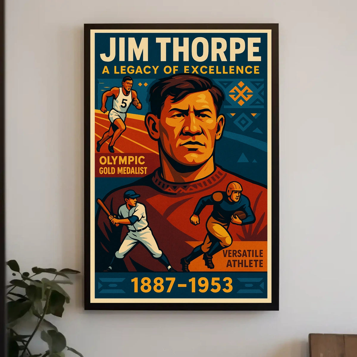 Jim Thorpe A Legacy Of Excellence Poster 18x24 Wall Art