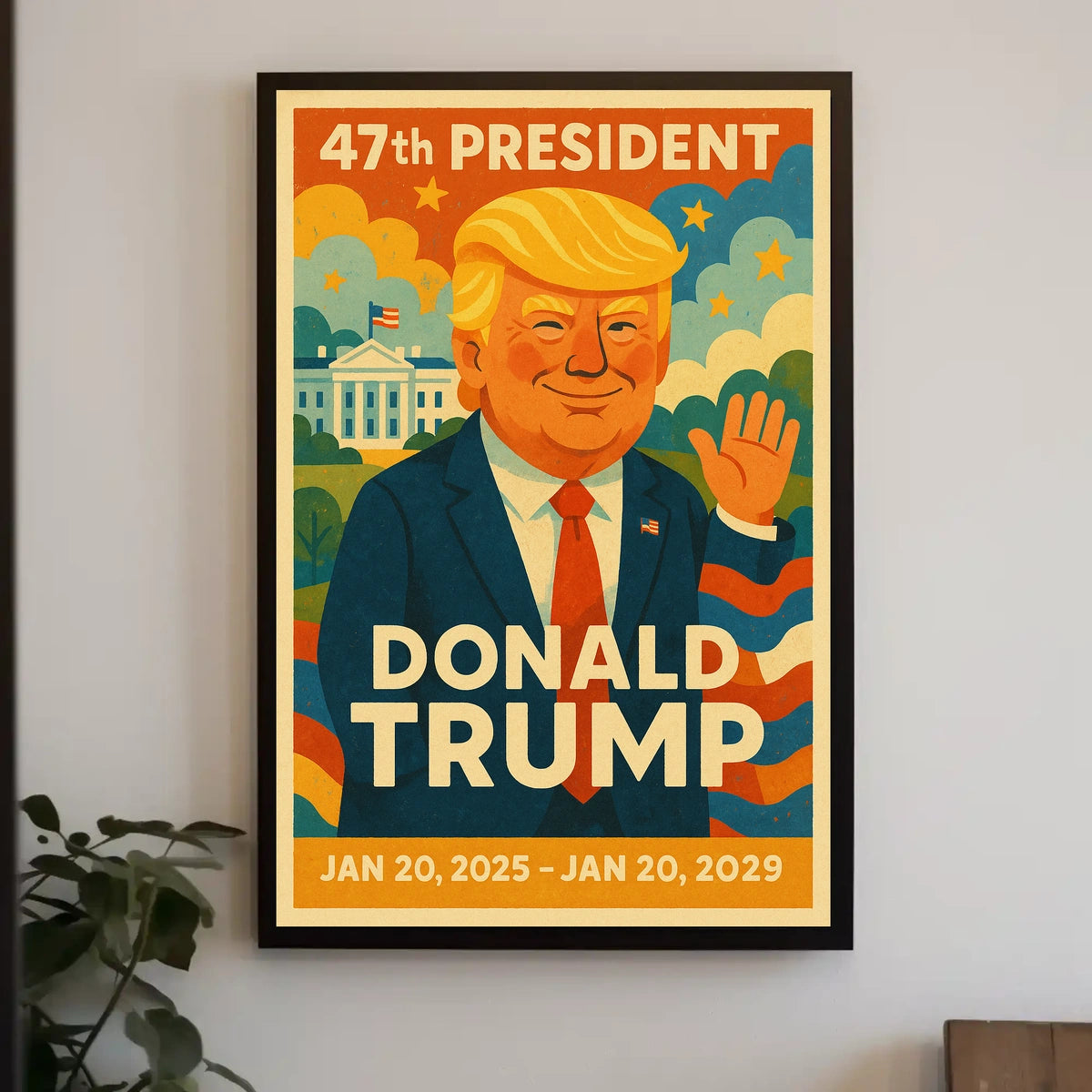 Trump Kaleidoscope Stars Journey Patriotic Retro 80s Poster